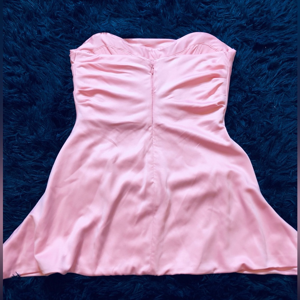 HOUSE OF CB Jasmine Strapless Satin Corset Pink Mini Dress. Size M - Picture 9 of 12